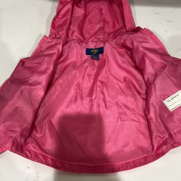 Pink windbreaker / raincoat OshKosh B'Gosh 100% nylon 12 month - Picture 10 of 13